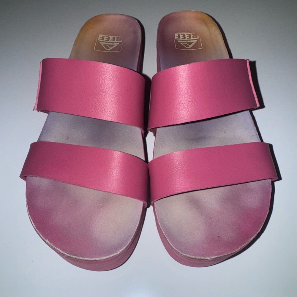 Reef Women's Pink Double Strap Platform Sandals